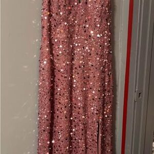 Glamorous Pink Sequin Maxi Dress size 13 EIV